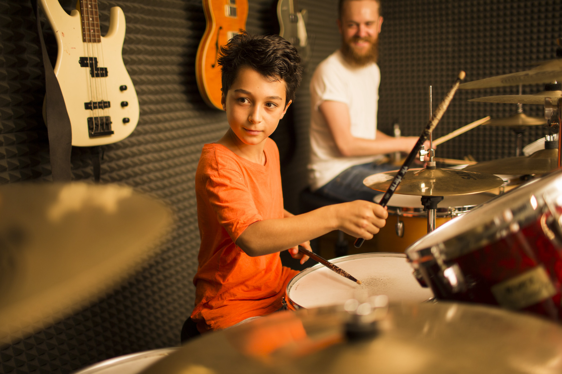 A drum kit with lessons london